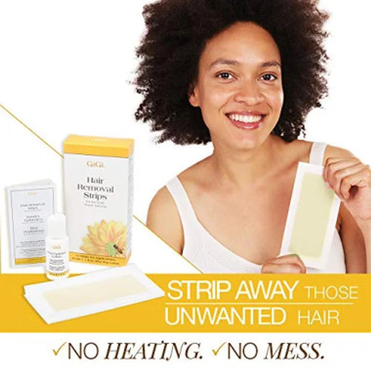 GiGi Hair Removal Strips, For Body, 12 Strips (24 Applications)