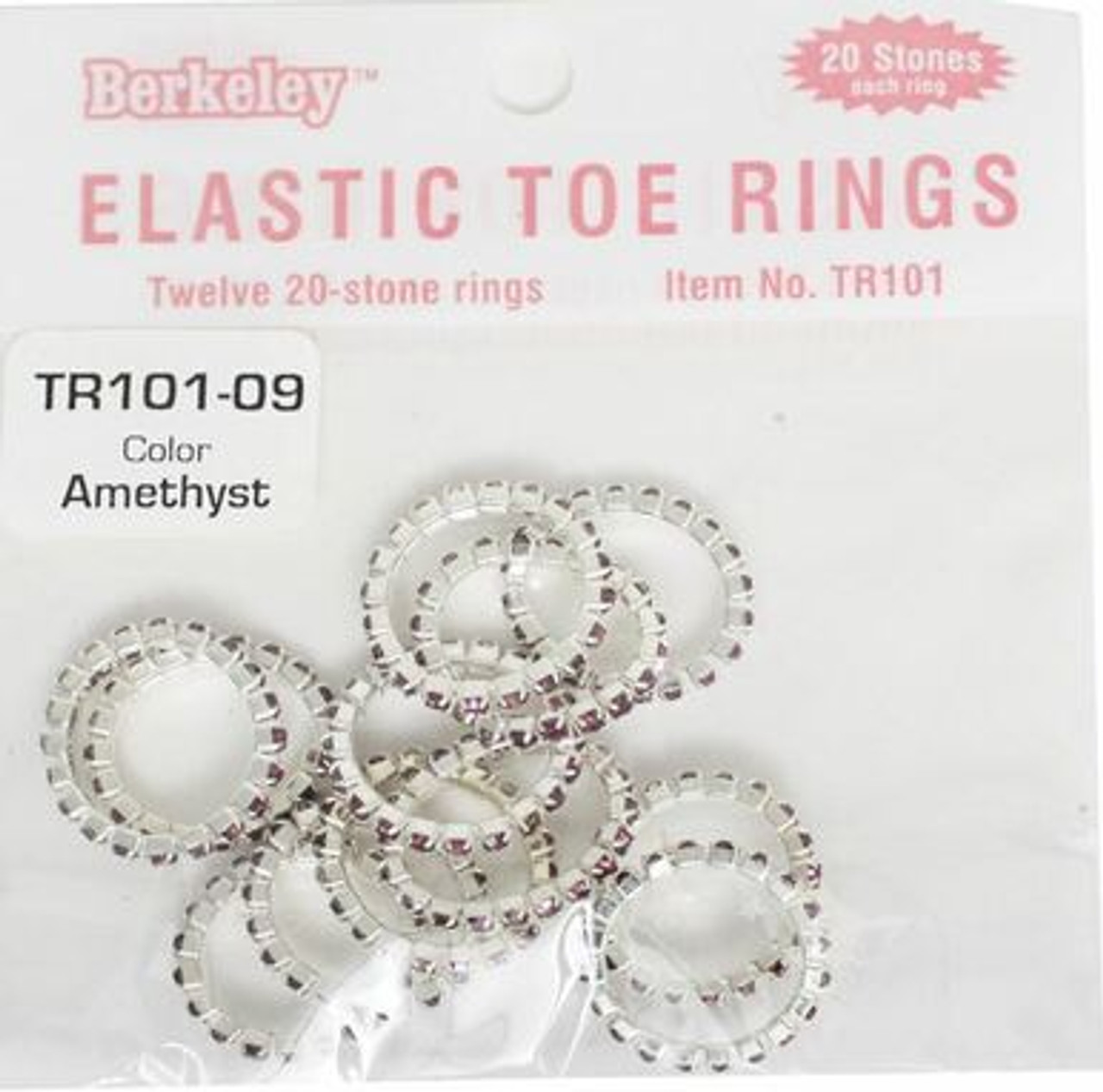 Berkeley Elastic Toe Ring Amethyst {bag of 12 rings}