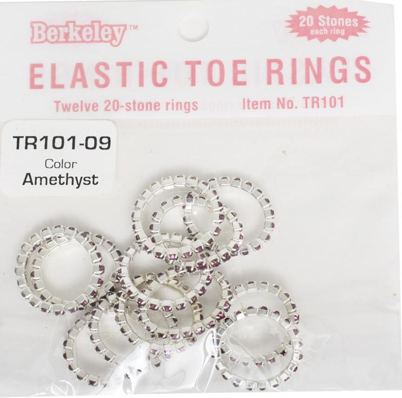 Berkeley Elastic Toe Ring Amethyst {bag of 12 rings}