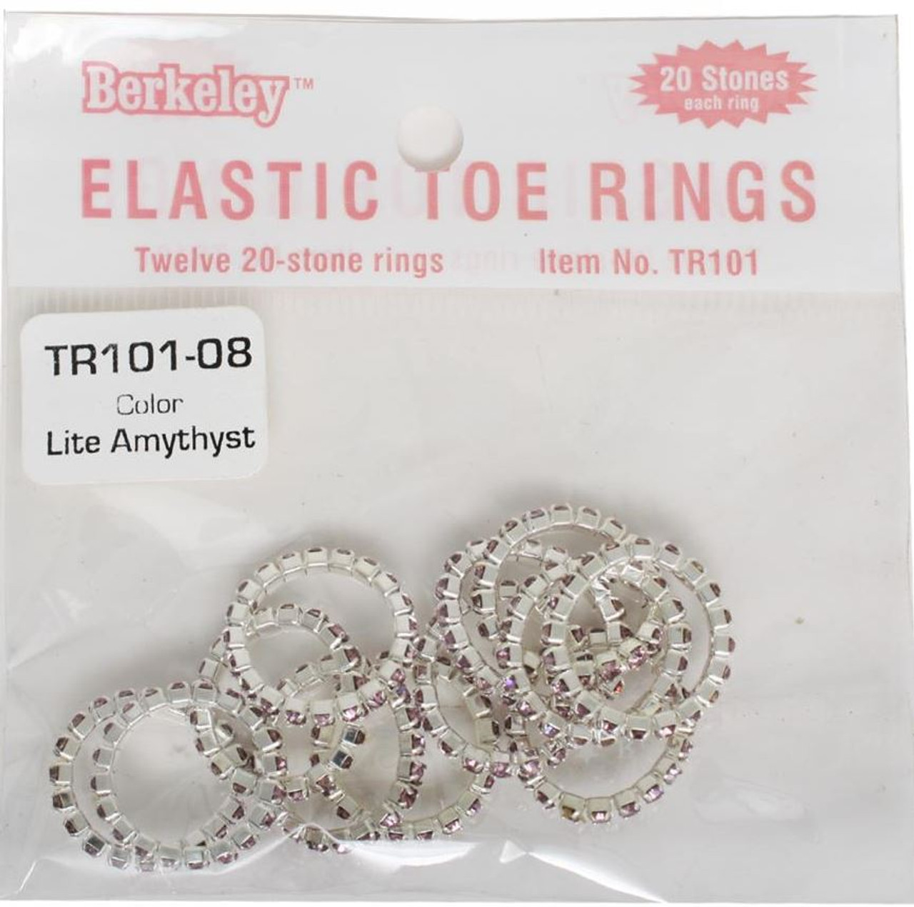 Berkeley Elastic Toe Ring Light Amethyst {bag of 12 rings}