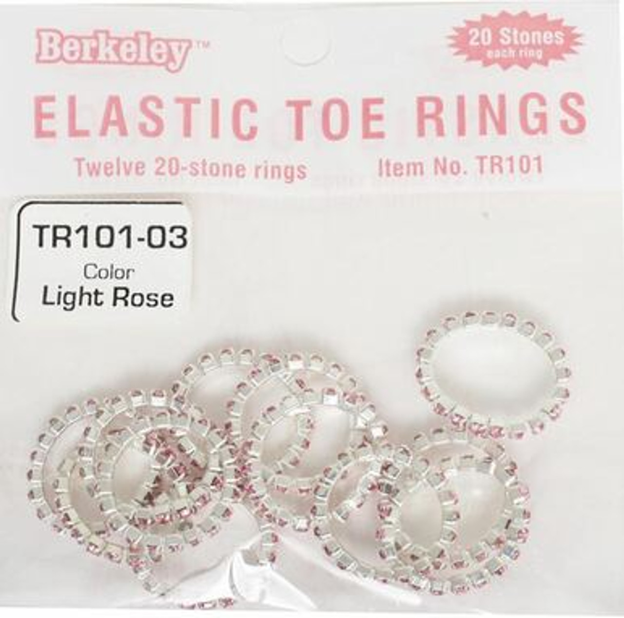 Berkeley Elastic Toe Ring Light Rose {bag of 12 rings}