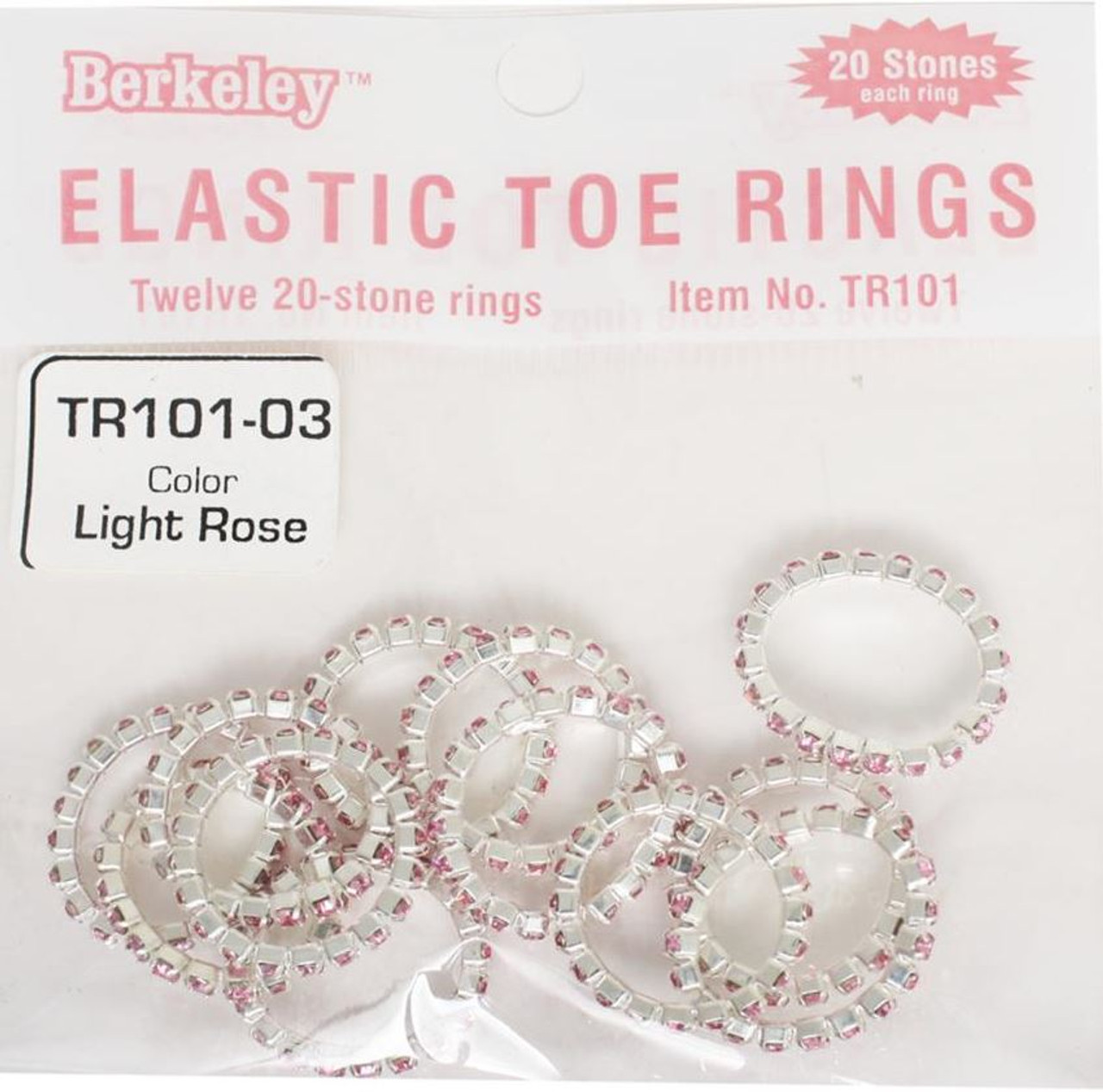 Berkeley Elastic Toe Ring Light Rose {bag of 12 rings}
