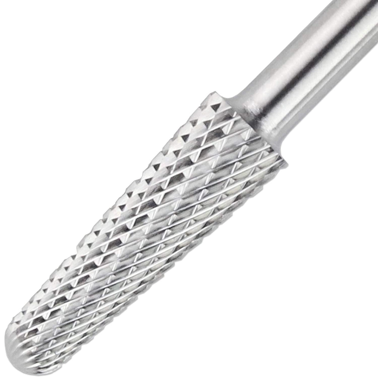 Titanium Cone Shape Nail Carbide Bit (Fine / Silver) -  3/32" Shank