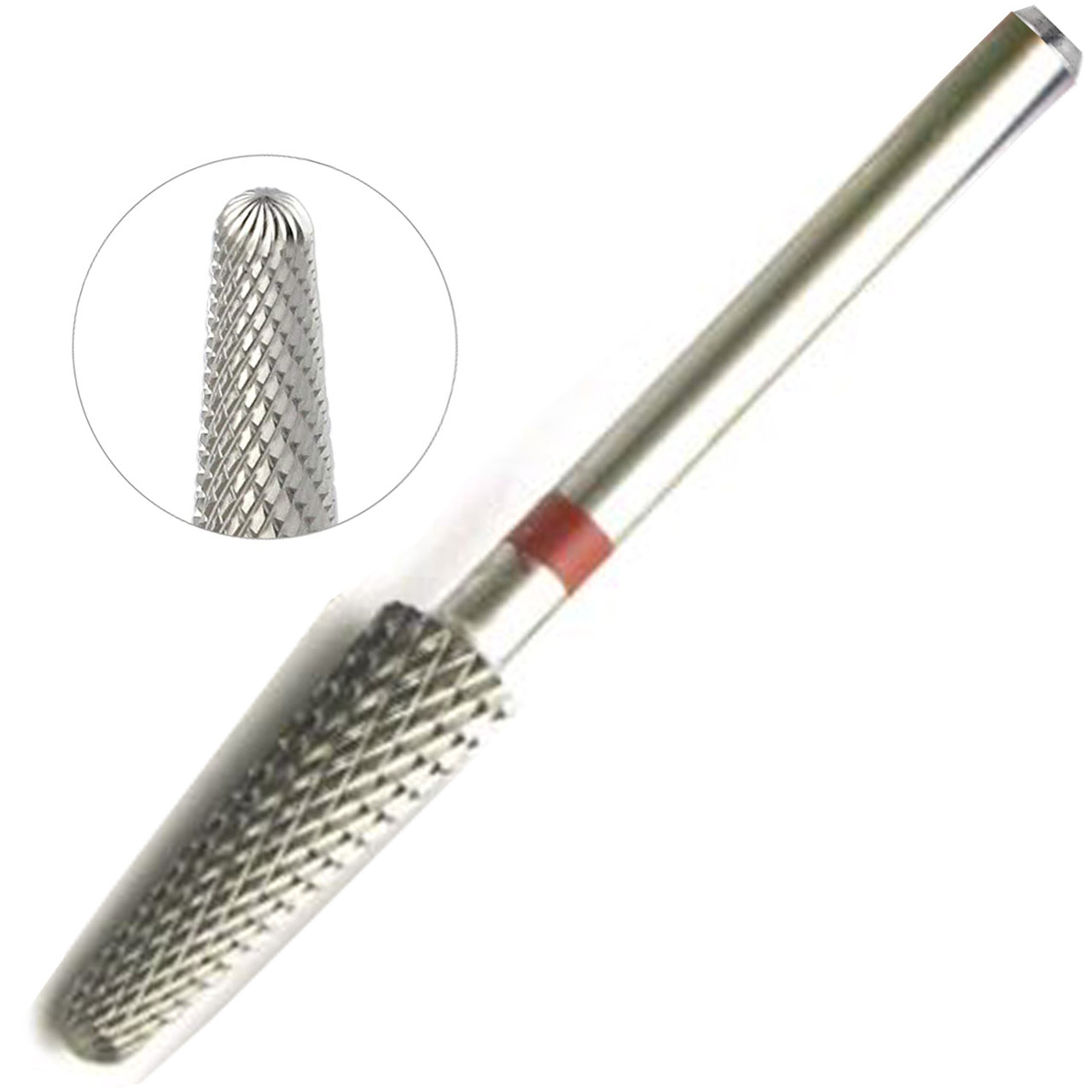 Titanium Cone Shape Nail Carbide Bit (Fine / Silver) -  3/32" Shank