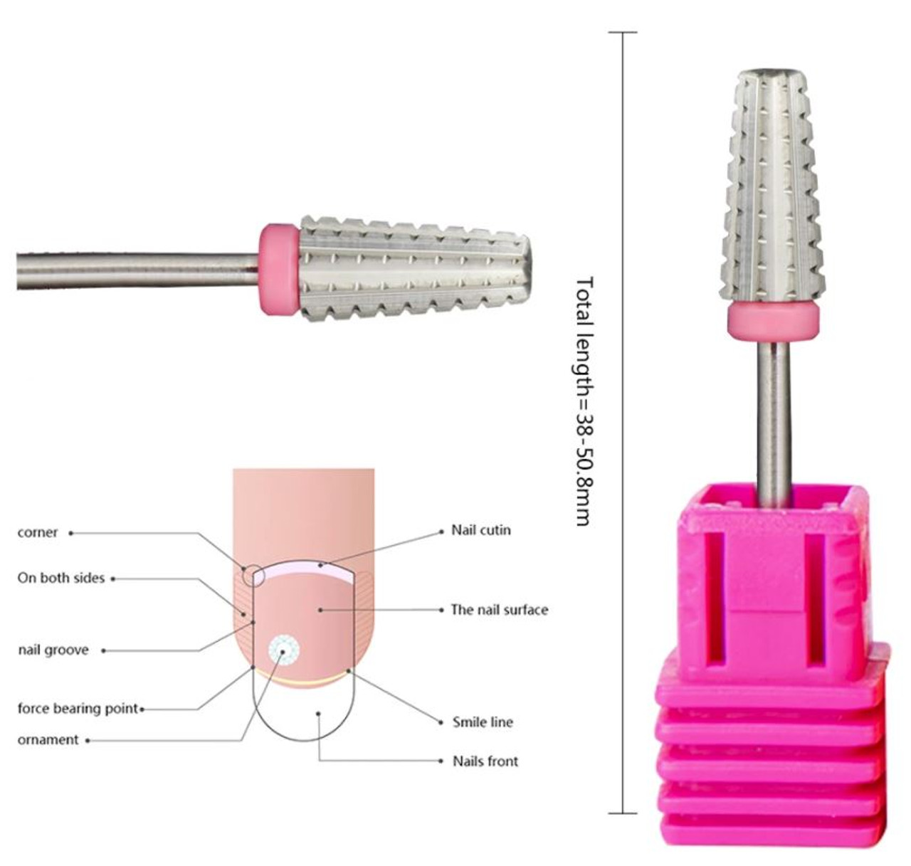 Titanium Volcano Tapered Carbide Bit - (3X COARSE / SILVER) 3/32" Shank