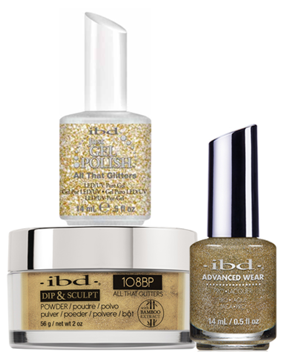 ibd Gel & Dip & Lacquer Trio Set All That Glitters