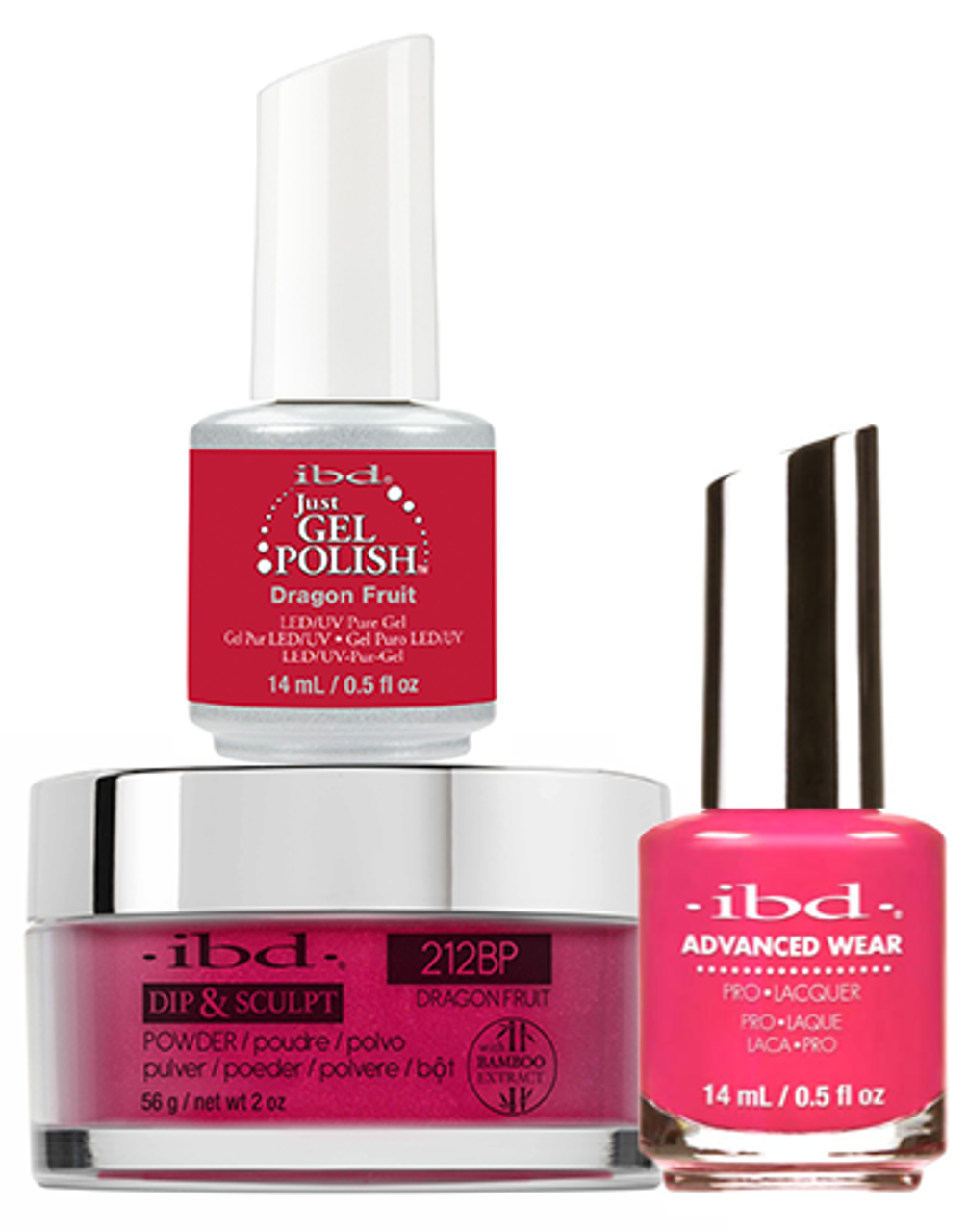 ibd Gel & Dip & Lacquer Trio Set Dragon Fruit