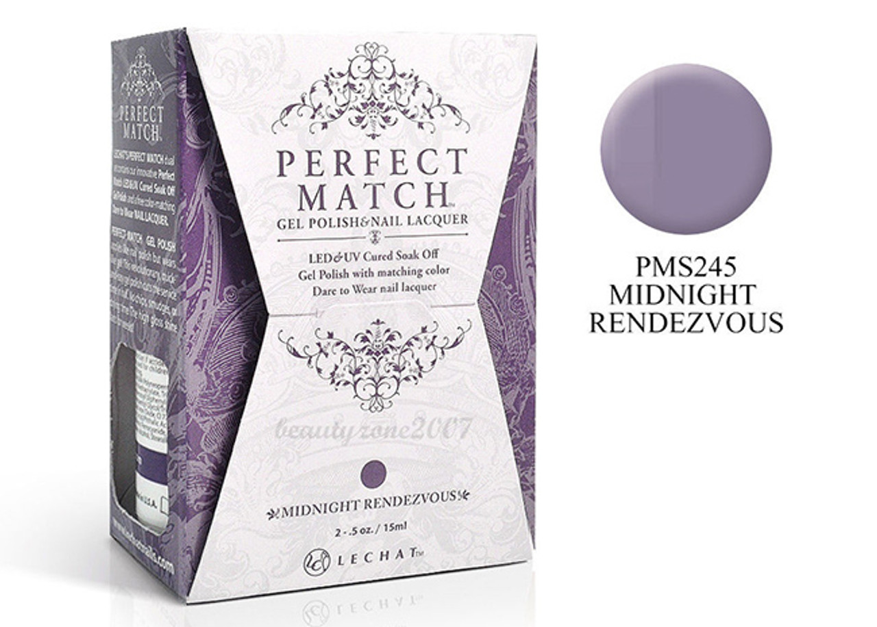 LeChat Perfect Match Gel Polish & Nail Lacquer Midnight Renderzvous - .5oz