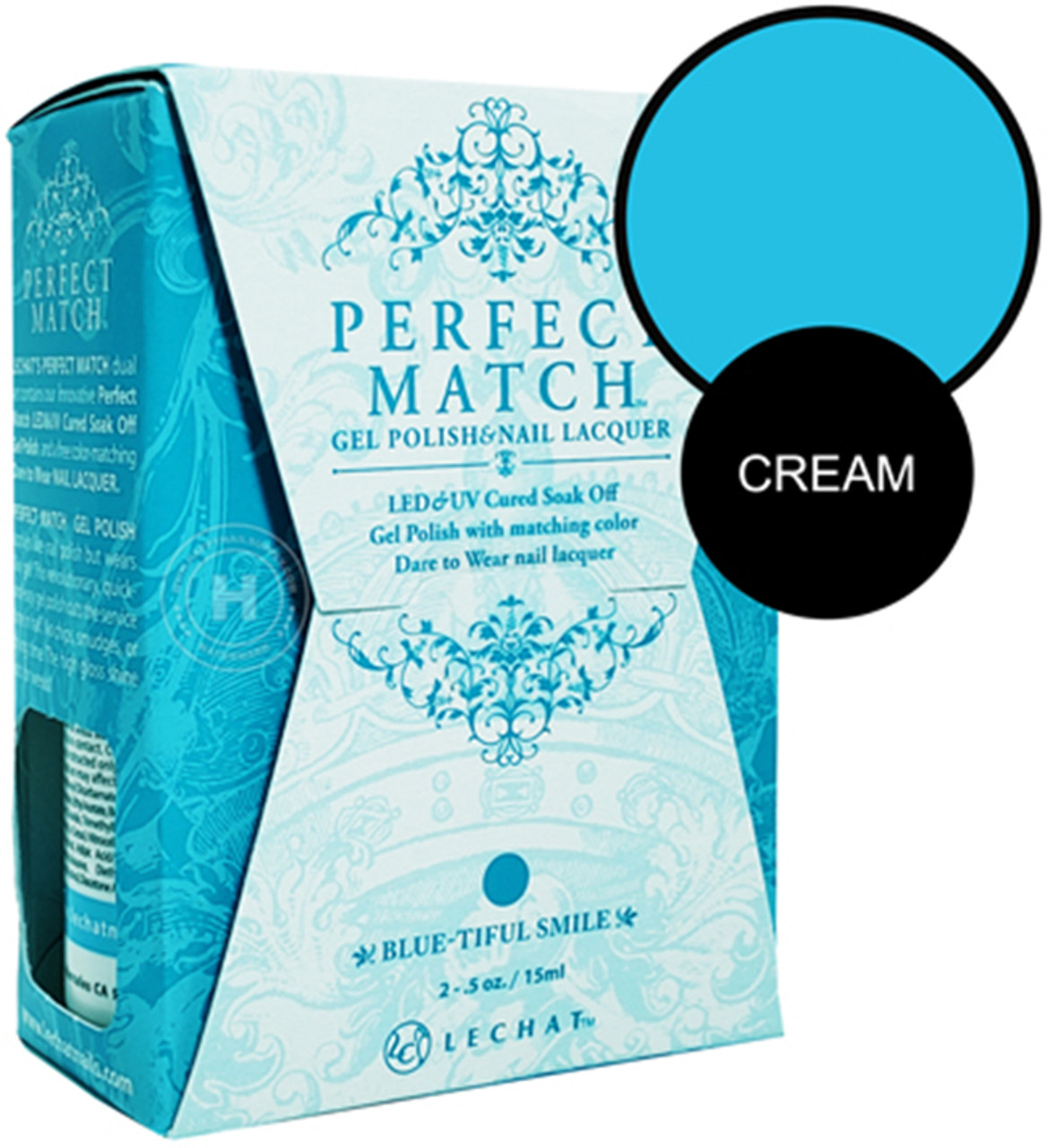 LeChat Perfect Match Gel Polish & Nail Lacquer Blue-tiful Smile - .5oz
