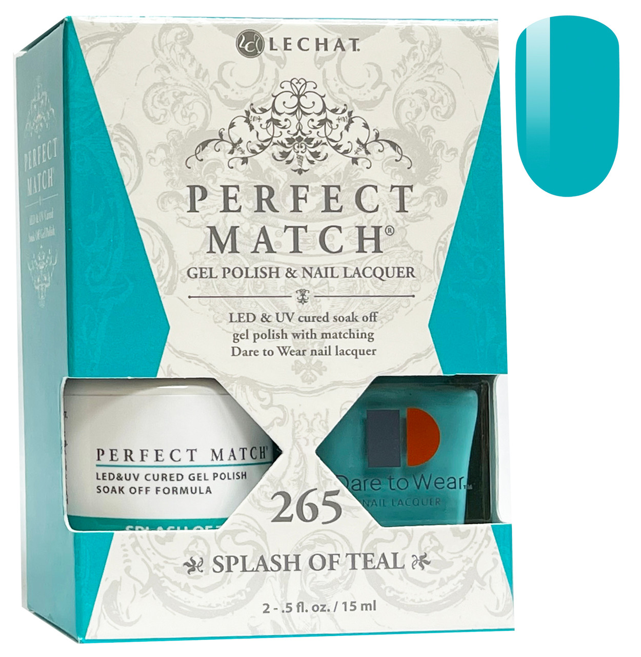 LeChat Perfect Match Gel Polish & Nail Lacquer Splash of Teal - .5oz