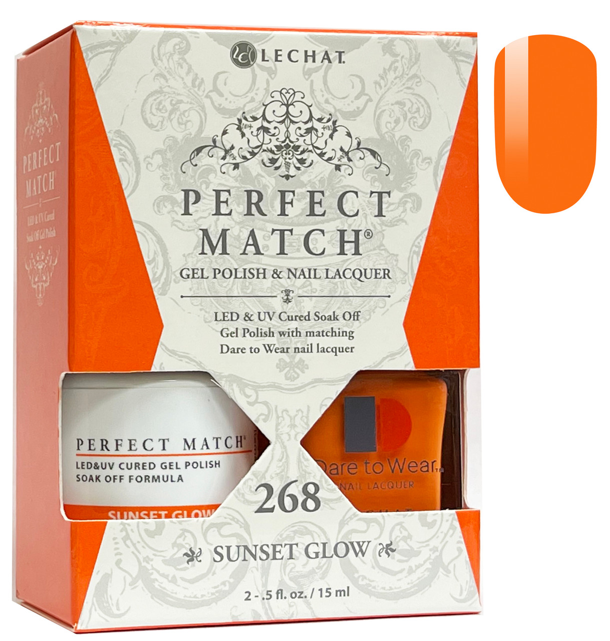 LeChat Perfect Match Gel Polish & Nail Lacquer Sunset Glow - .5oz