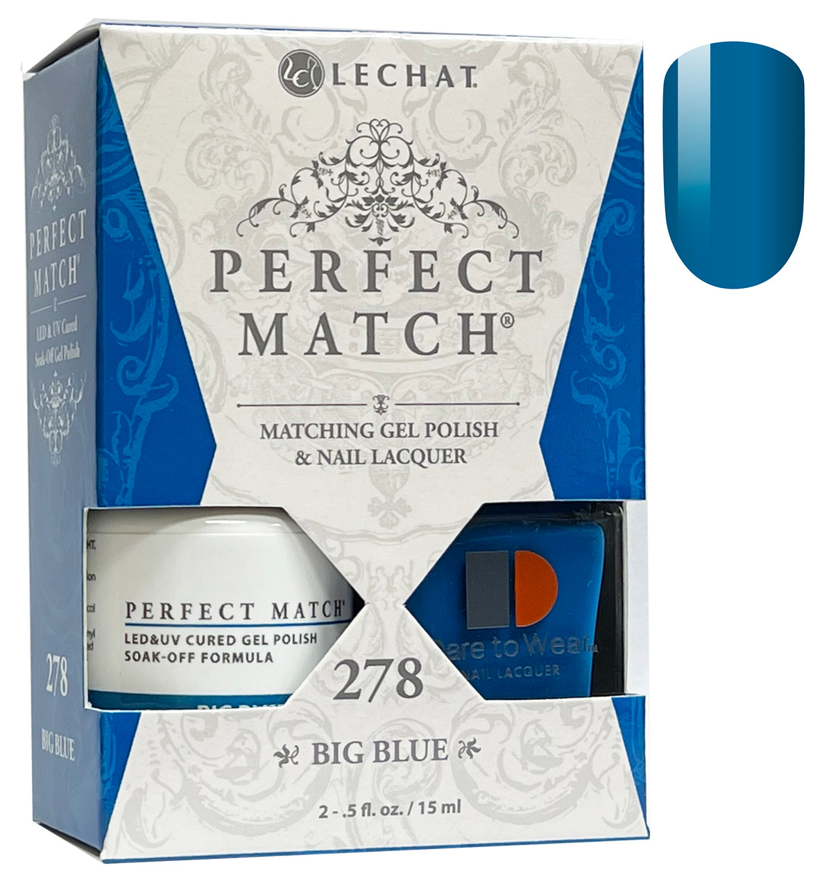 LeChat Perfect Match Gel Polish & Nail Lacquer Big Blue - .5oz