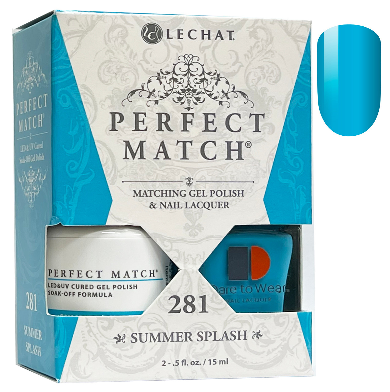 LeChat Perfect Match Gel Polish & Nail Lacquer Summer Splash - .5oz