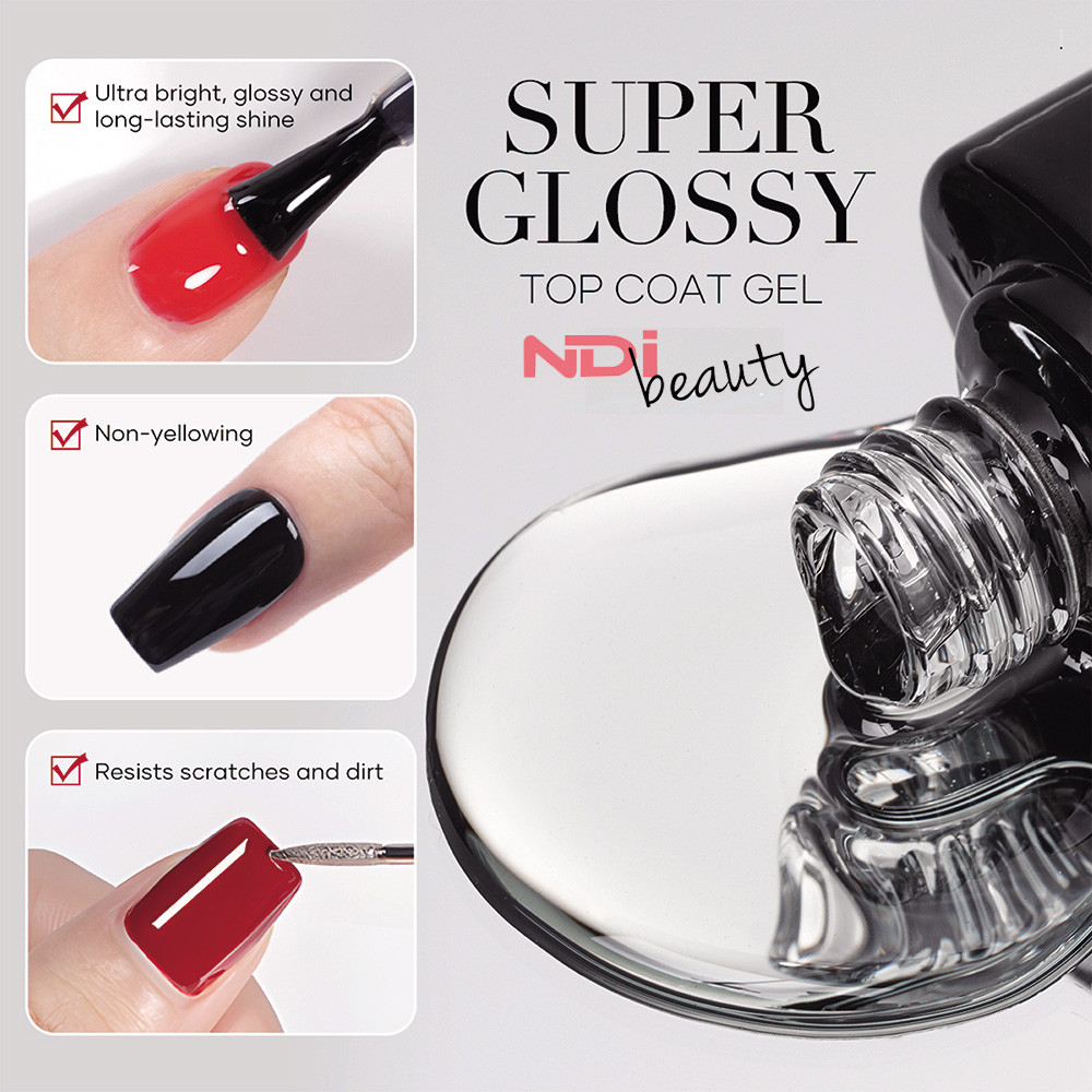 NDi beauty Super Shiny LED/UV No Wipe Gel Top - .5 oz