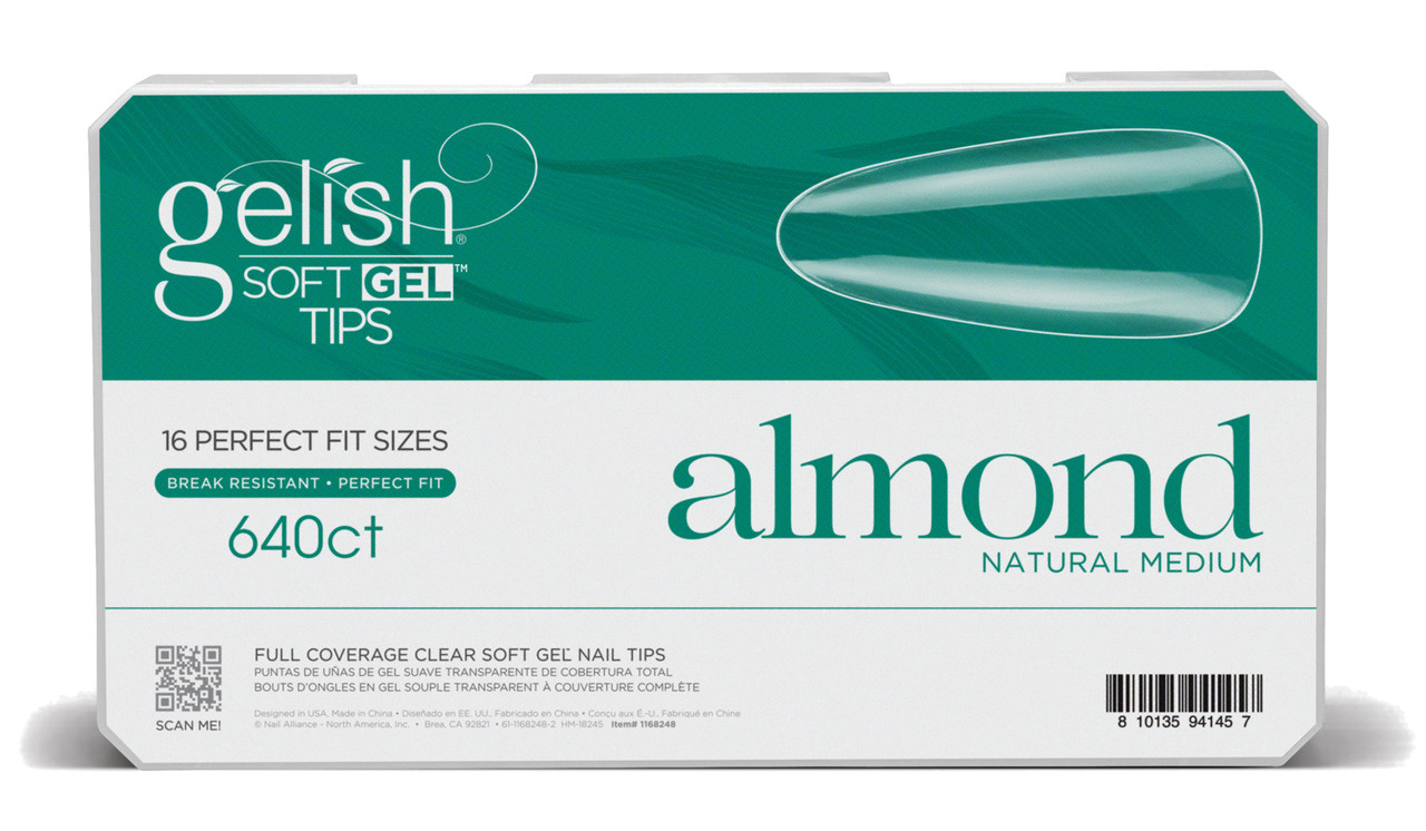 Gelish Soft Gel Tips Medium Almond - 640 CT
