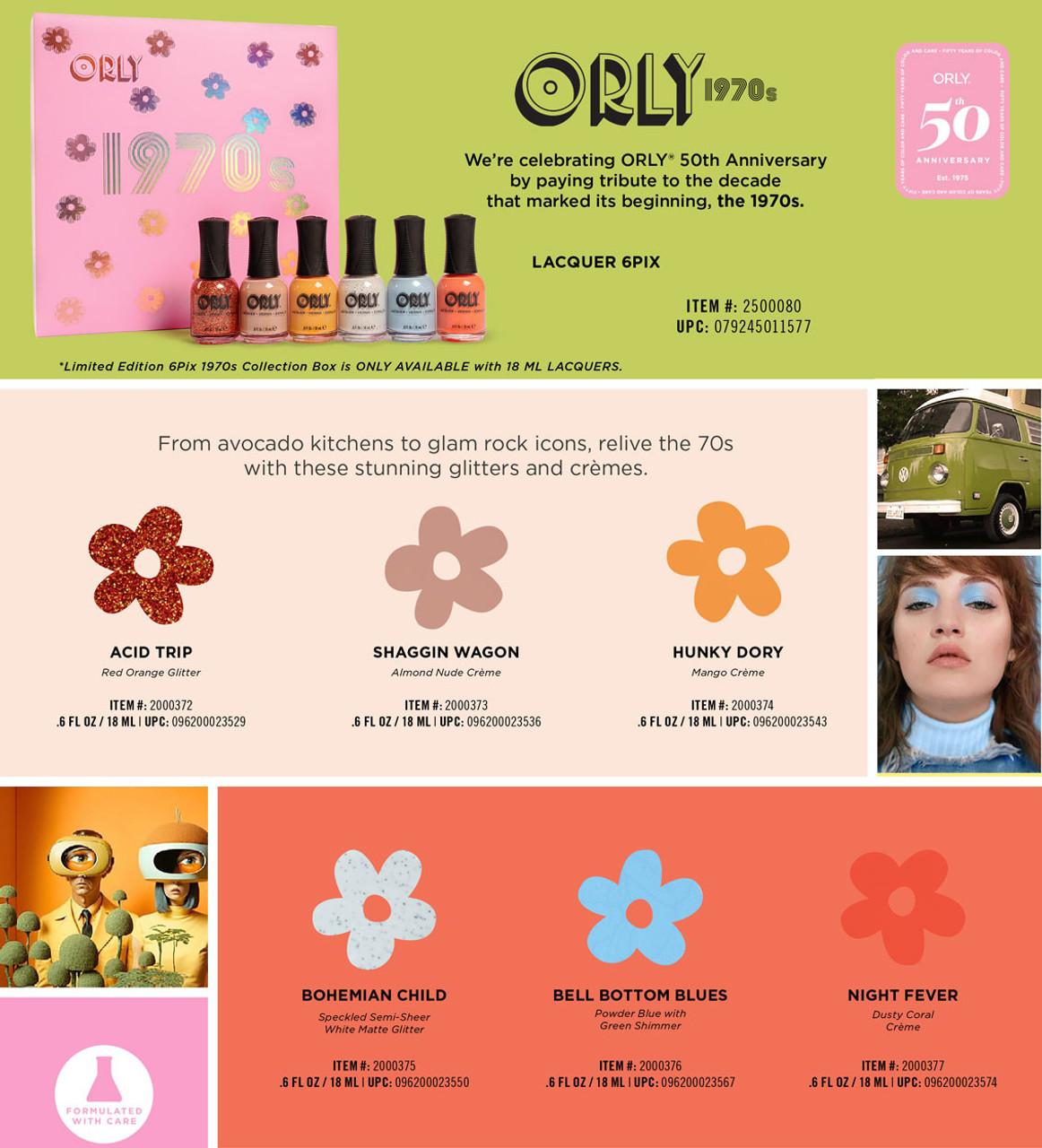 ORLY Nail Lacquer 1970s Collection - 6 PIX**WITHOUT BOX**