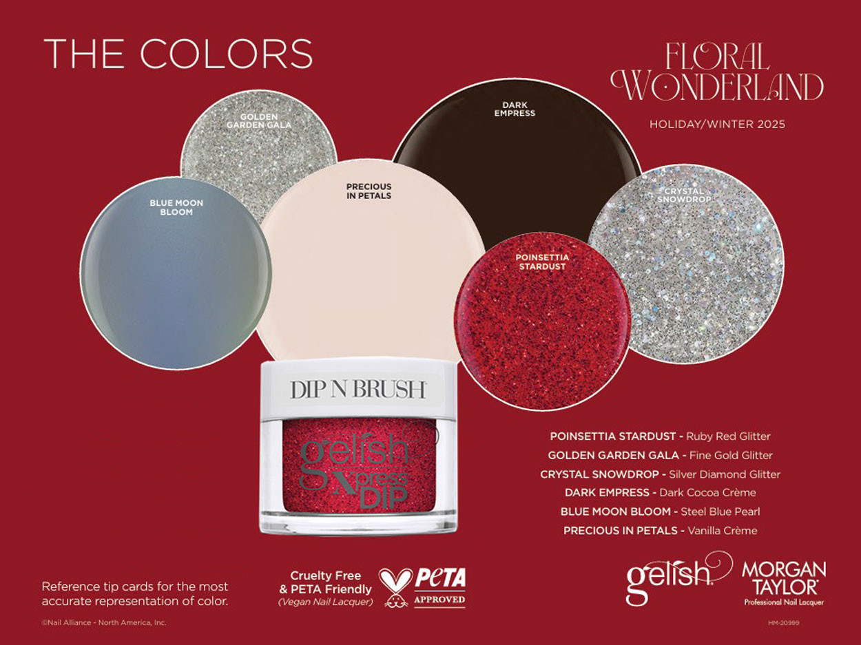 Gelish Xpress Dip Holiday Winter 2025 Floral Wonderland collection