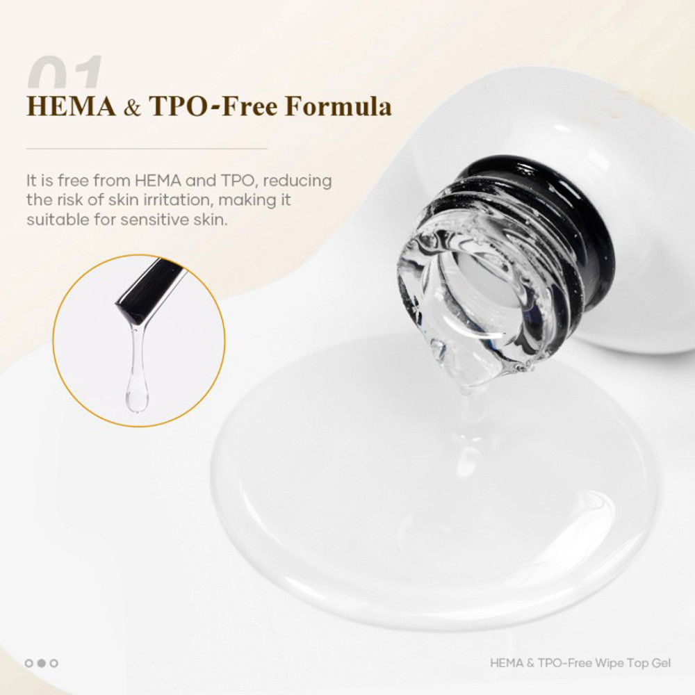 NDi beauty HEMA & TPO - Free Super Gloss No Wipe Gel Top - .5 oz