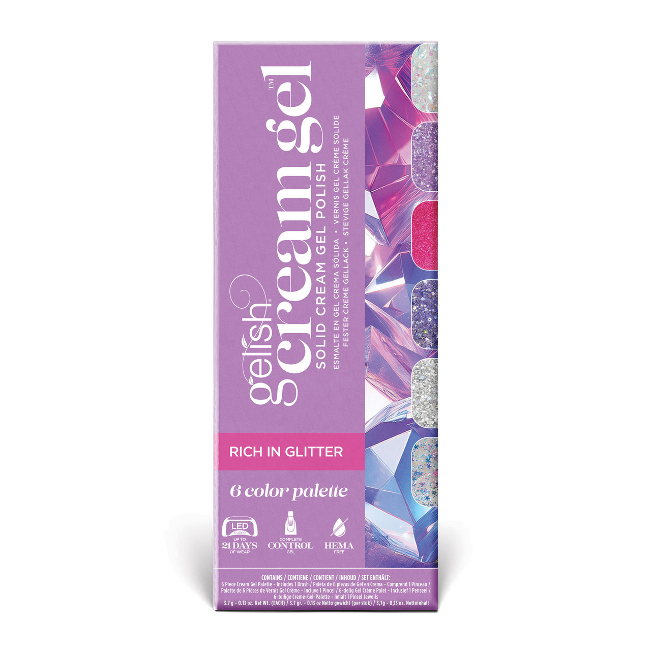 Gelish Cream Gel Polish Palette Rich In Glitter - 6 PC