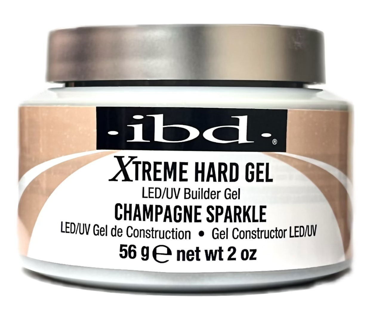 IBD Hard Gel LED/UV Xtreme Builder Gel Champagne Sparkle  - 56 g / 2 oz