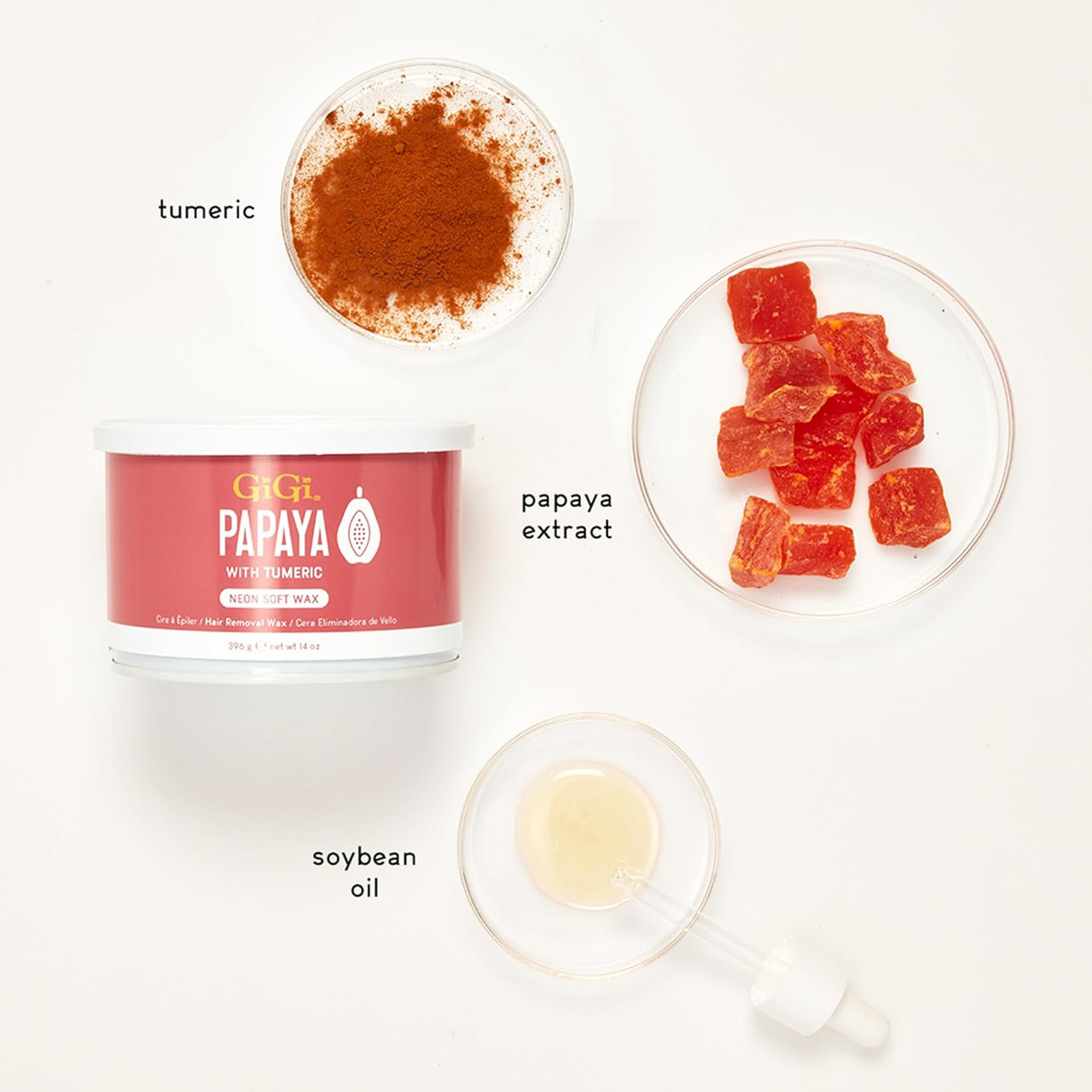 GiGi Neon Soft Wax Papaya - 14oz