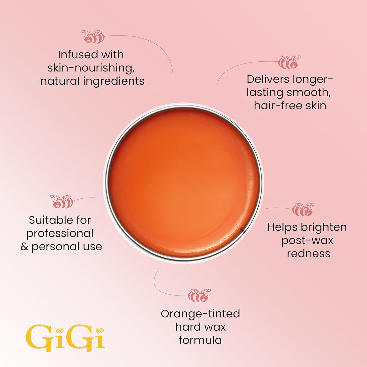 GiGi Neon Hard Wax Papaya - 14 oz