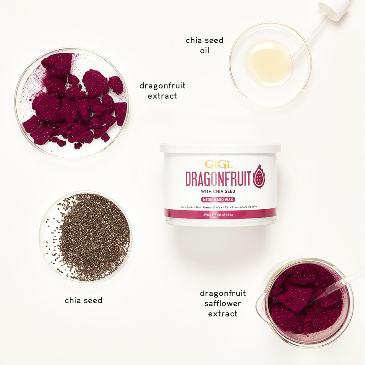 GiGi Neon Hard Wax Dragonfruit - 14 oz