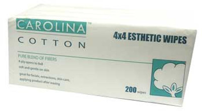 Carolina Cotton Esthetic Wipes - 4"x4" / 200ct