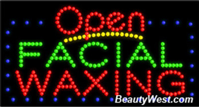 Electric Animation & Flashing LED Sign with Open: Facial Waxing