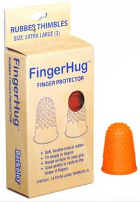 Berkerley FingerHug Rubber Thimble - Size 3 - Yellow - 12ct
