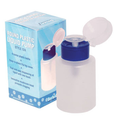 Plastic Round Liquid Pump - 4oz Clear