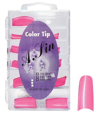 A. Sin Assorted Color Nail Tips Clear Dk Pink - 110ct # 27