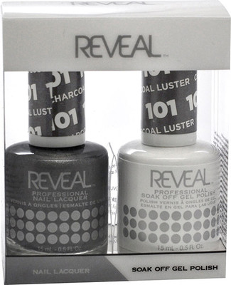 Reveal Gel Polish & Nail Lacquer Matching Duo - CHARCOAL LUSTER - .5 oz