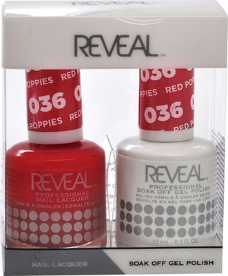 Reveal Gel Polish & Nail Lacquer Matching Duo - RED POPPIES - .5 oz