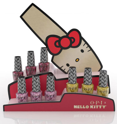 OPI Classic Nail Lacquer Holiday 2019 Hello Kitty Collection - 9 PC Glitter Chipboard Display