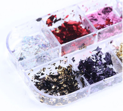 NDi beauty Nail Art Foil Paper Irregular Aluminum Mixed Color CBH Pack