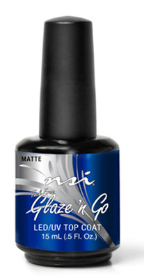 NSI LED/UV MATTE Tackle Free Glaze 'n Go Top Coat - .5 fl oz (15 ml)