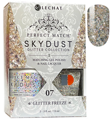 LeChat Perfect Match Sky Dust Glitter  Gel Polish + Nail Lacquer Glitter Freeze - 5 oz