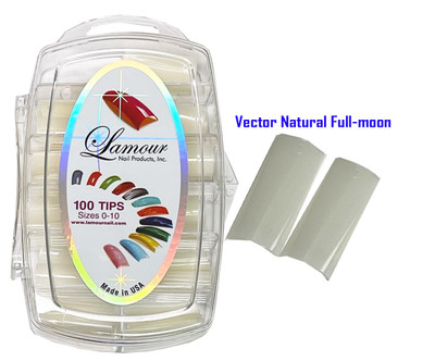 Lamour Vector Straight Natural Full-moon Tips - 100 ct