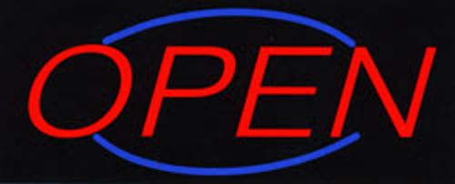 Neon Sign - Open Capital Italic