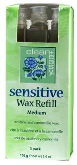 Clean + Easy Medium Sensitive Wax Refill - 3pk