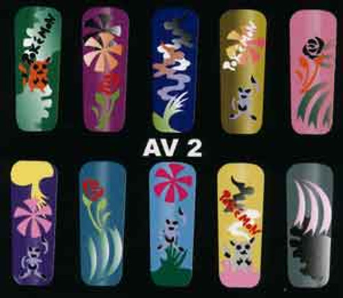 Airbrush Nail Stencil - AV2