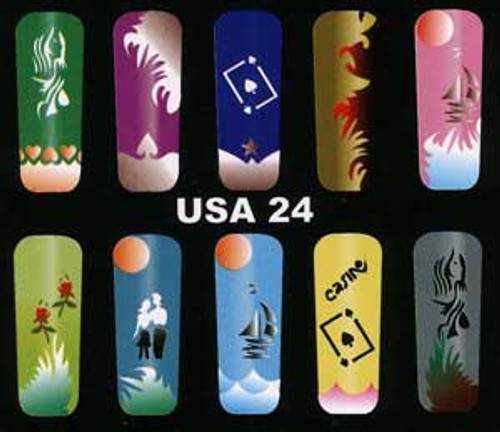 Airbrush Nail Stencil - USA24