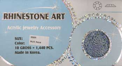 Rhinestone Art Pearl Color - Multi Aqua - 1440ct