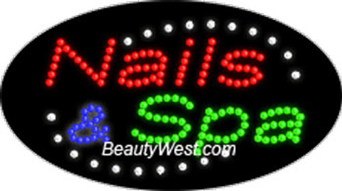 Electric Flashing & Chasing LED Sign0: Nails & Spa
