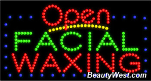 Electric Animation & Flashing LED Sign with Open: Facial Waxing