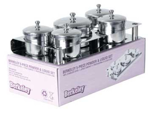 Berkeley 5-piece Stainless Steel Liquid & Powder Set (5-hole base)