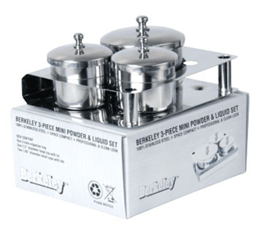 Berkeley 3-piece Stainless Steel Liquid & Powder Set (3-hole base)