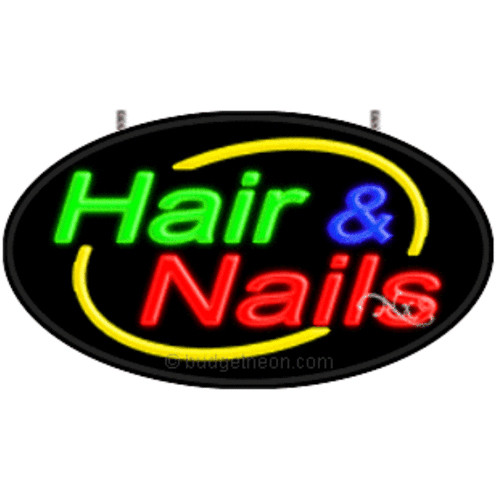 Neon Flashing Sign Hair & Nails