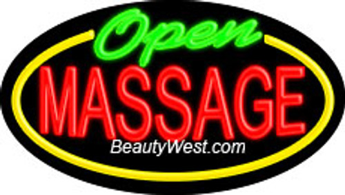 Neon Flashing Sign Open Massage